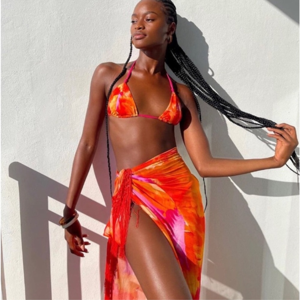 Rat and boa fringe Fiammotta sarong